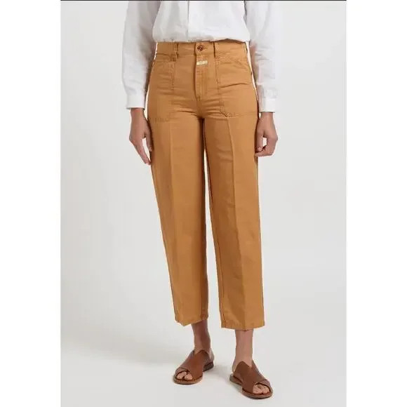 Linen & Cotton ''Abe'' Pants in Gold Earth Orange size 33 - Picture 1 of 7